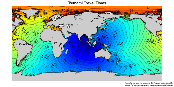 Tsunami travel times